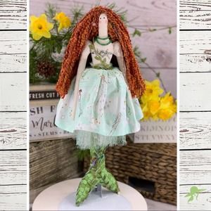 Tilda Doll Mermaid custom order red hair